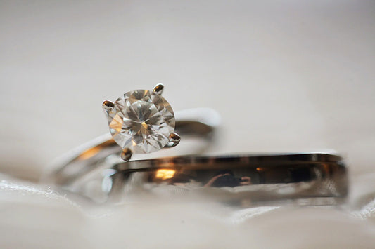 Close Up of Diamond Engagement Ring