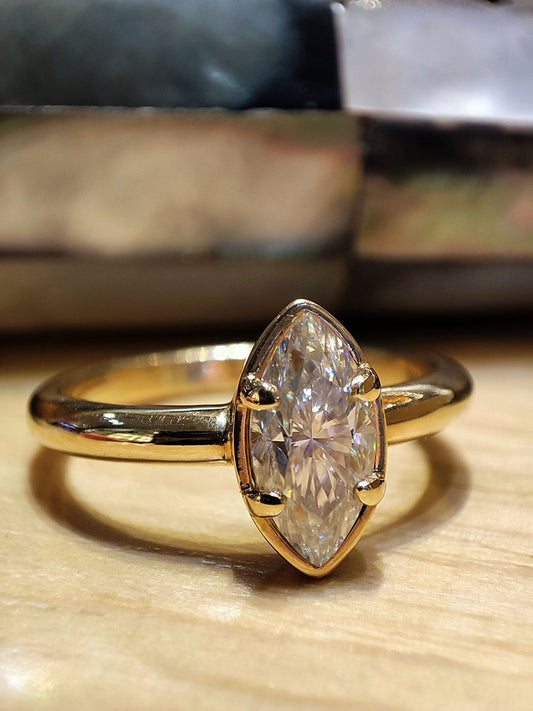 Marquise Cut Moissanite Ring from Pure Brilliance.