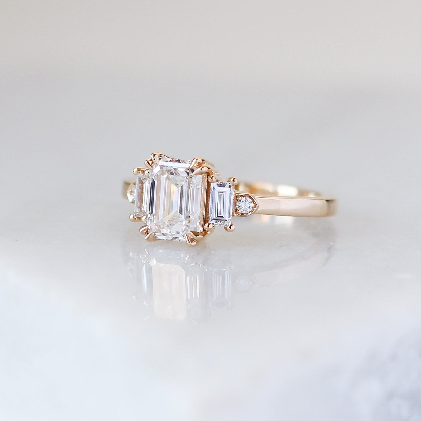 Misceo -  Emerald-Cut Lab Diamond Ring