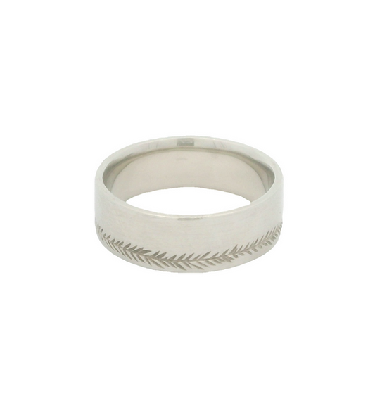 Wheat Pattern Engraved Wedding Band