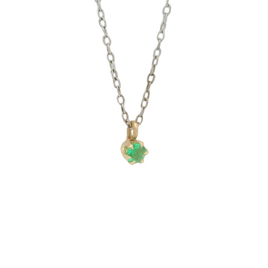 Mini Rough Emerald Necklace