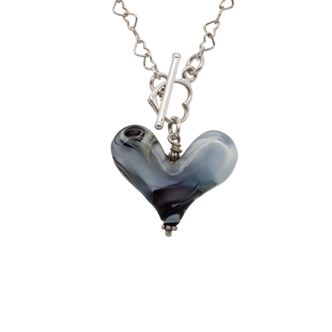 Handmade Large Glass Heart Necklace