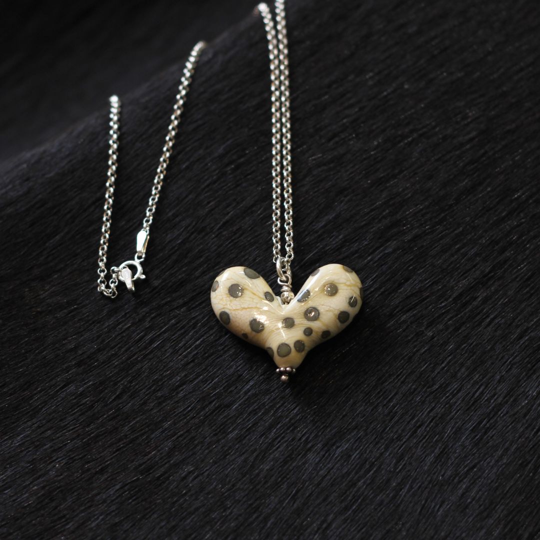 Polka Dot Heart Necklace