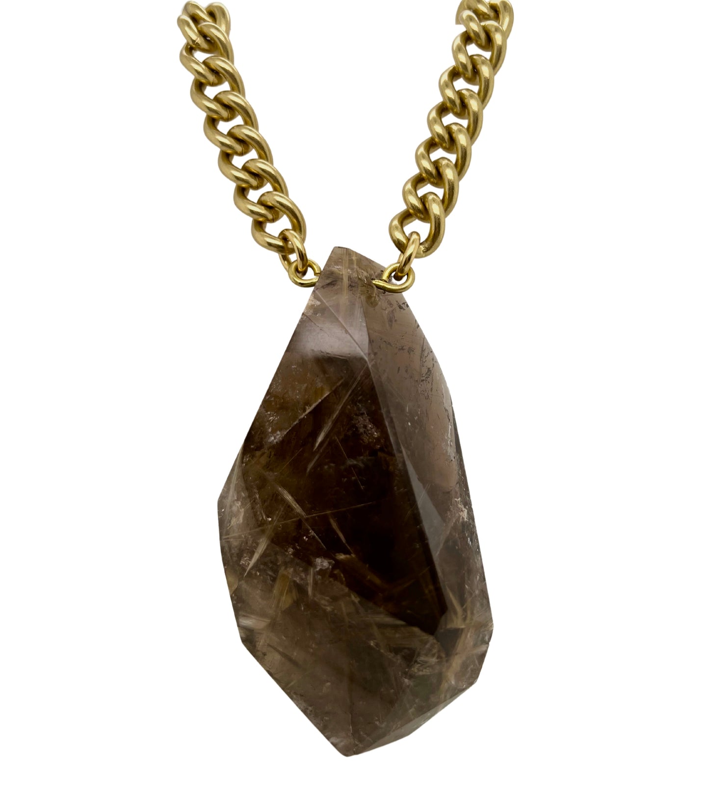 Smokey Golden Rutilated Quartz Necklace