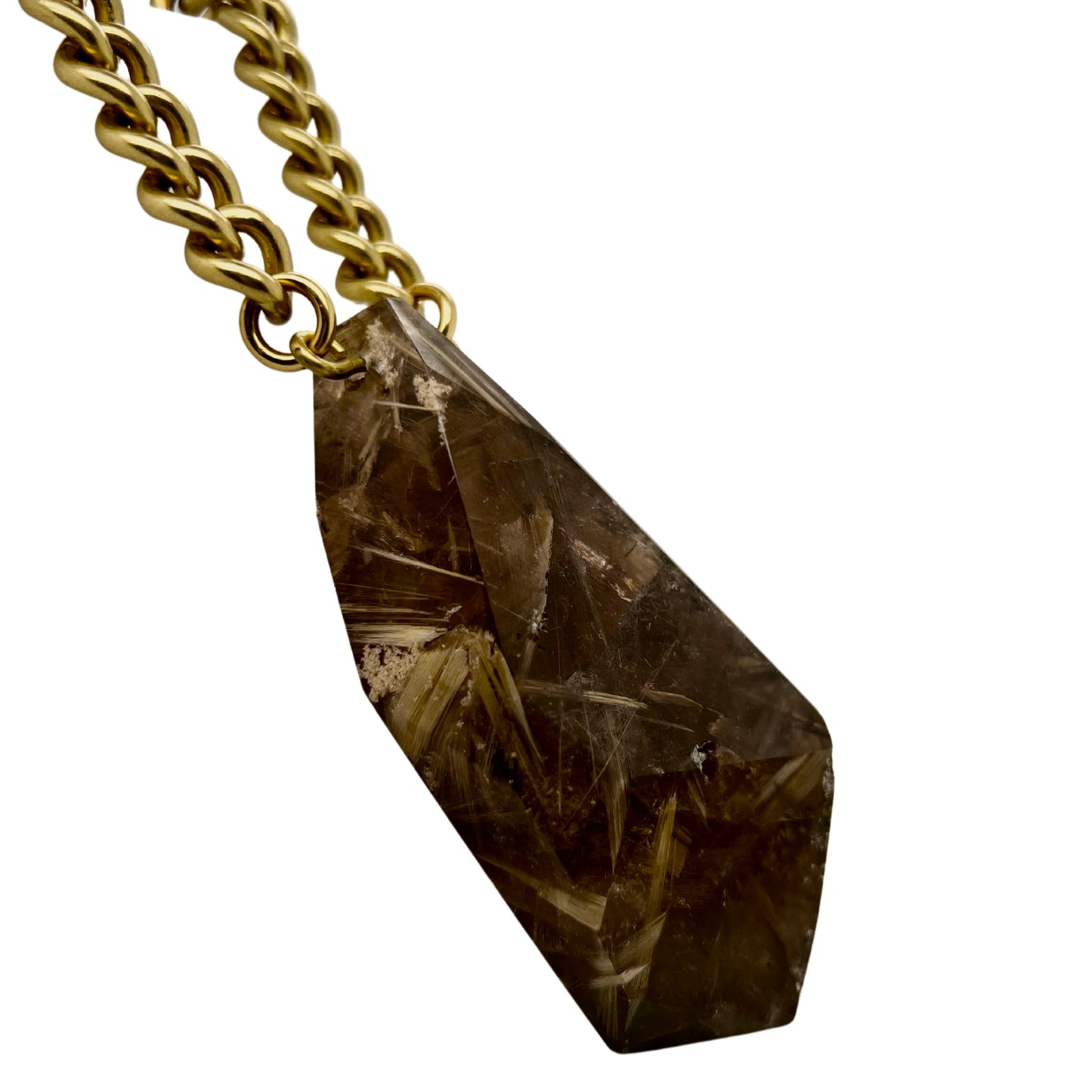 Smokey Golden Rutilated Quartz Necklace