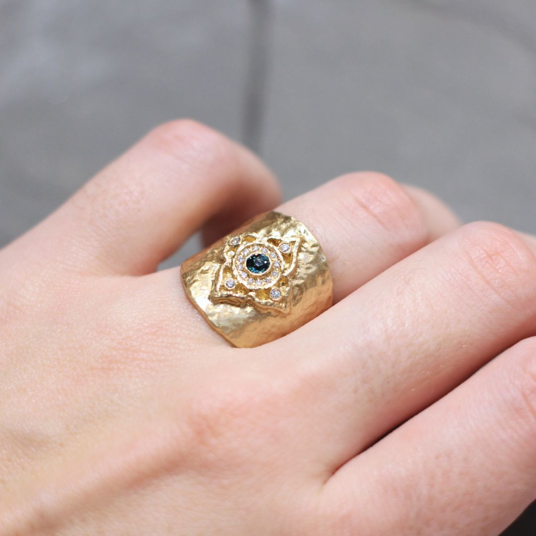 Ornate Mandala Shield Ring