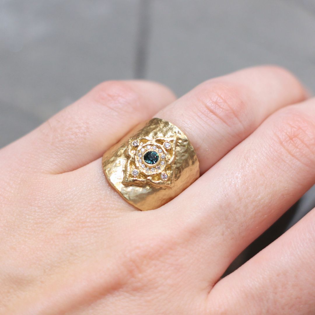 Ornate Mandala Shield Ring