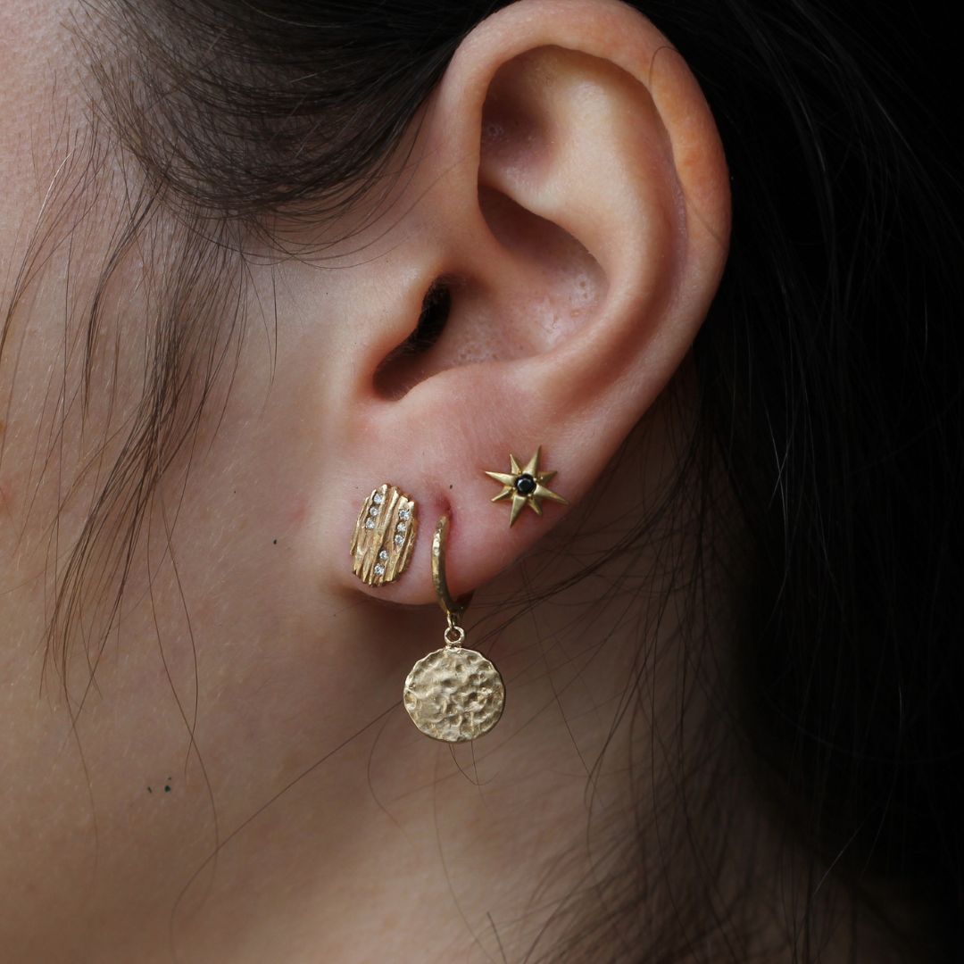 Gold Shimmering Wave Earrings