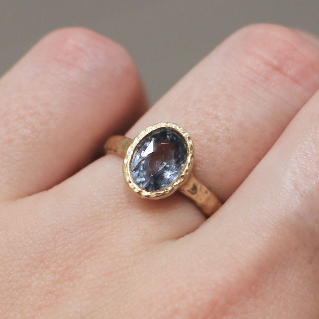 Blue Sapphire Solitaire Engagement Ring