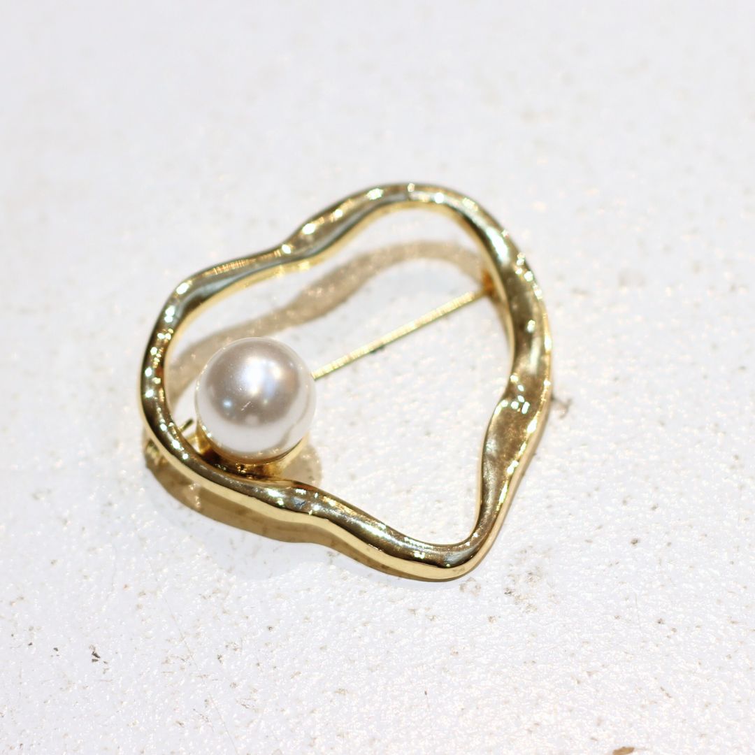 Abstract Pearl Brooch