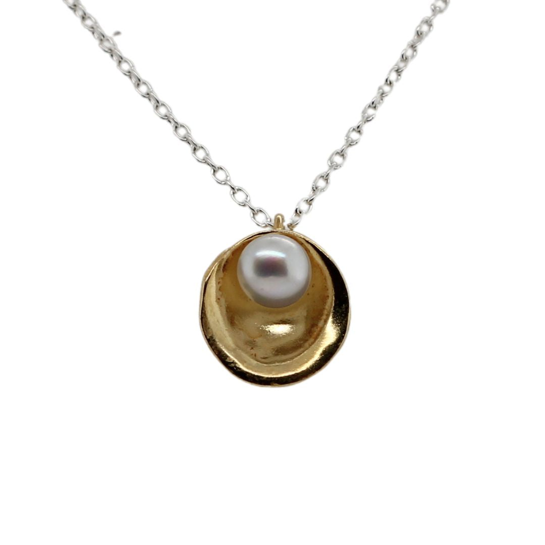 Golden Pearl Oyster Necklace