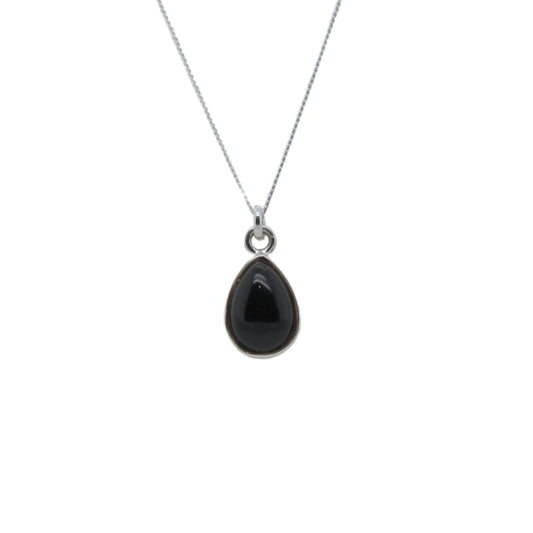 Small Pear Shaped Onyx Necklace