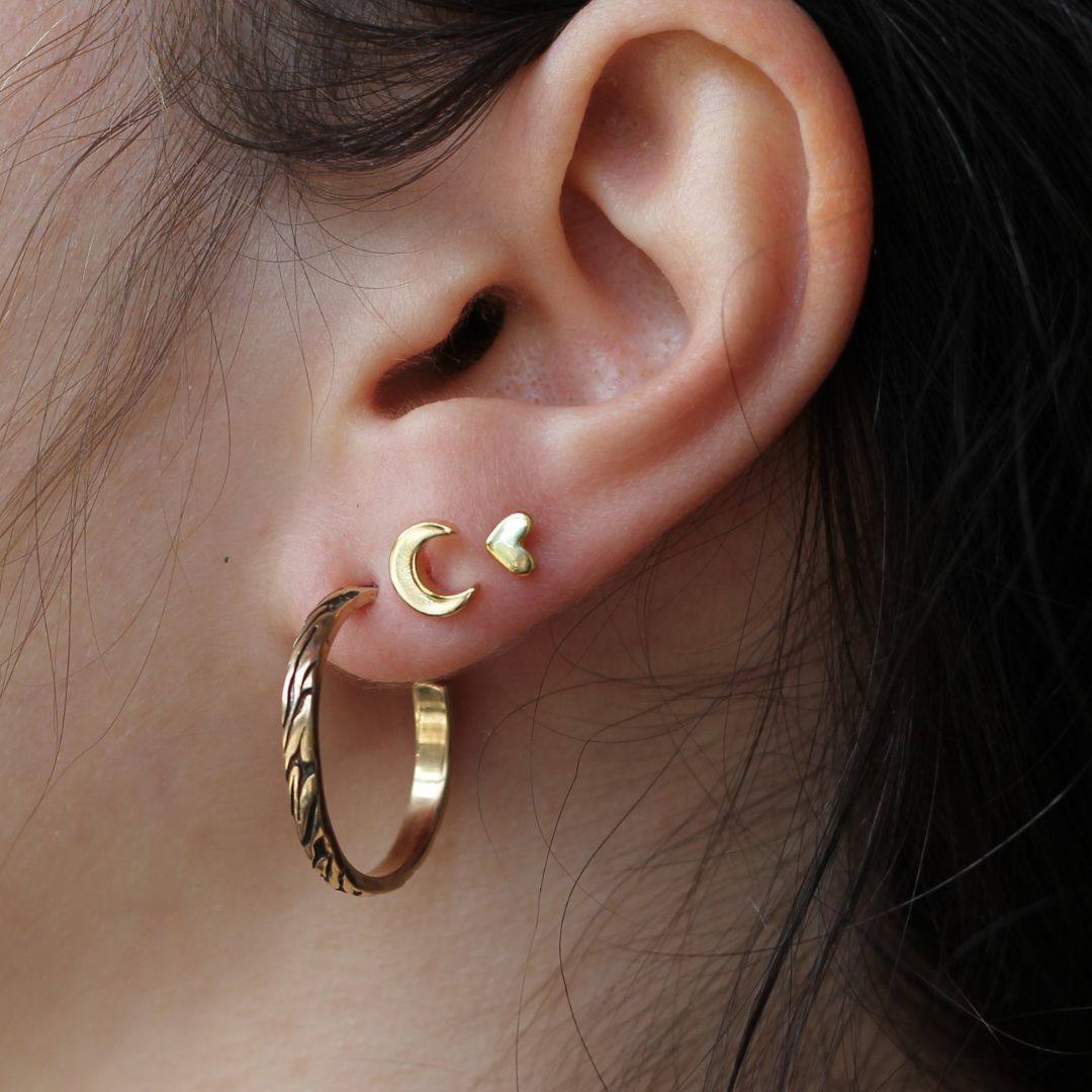 Gold Heart Studs