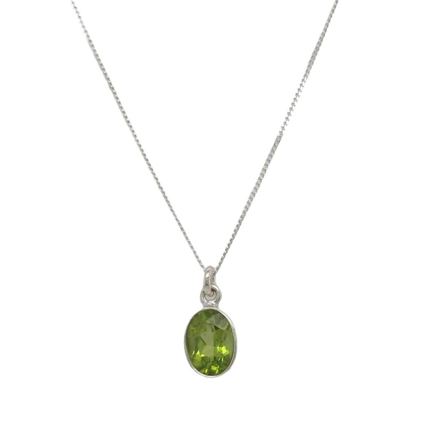 Small Oval Peridot Necklace