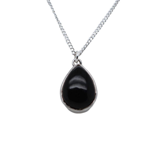 Large Pear Shaped Onyx Necklace