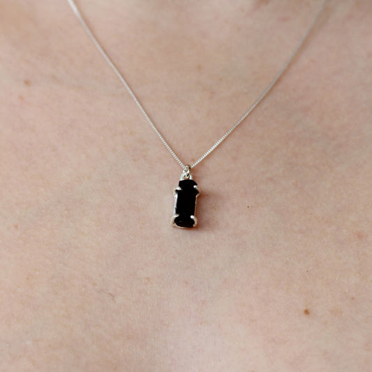 Rough Black Tourmaline Necklace