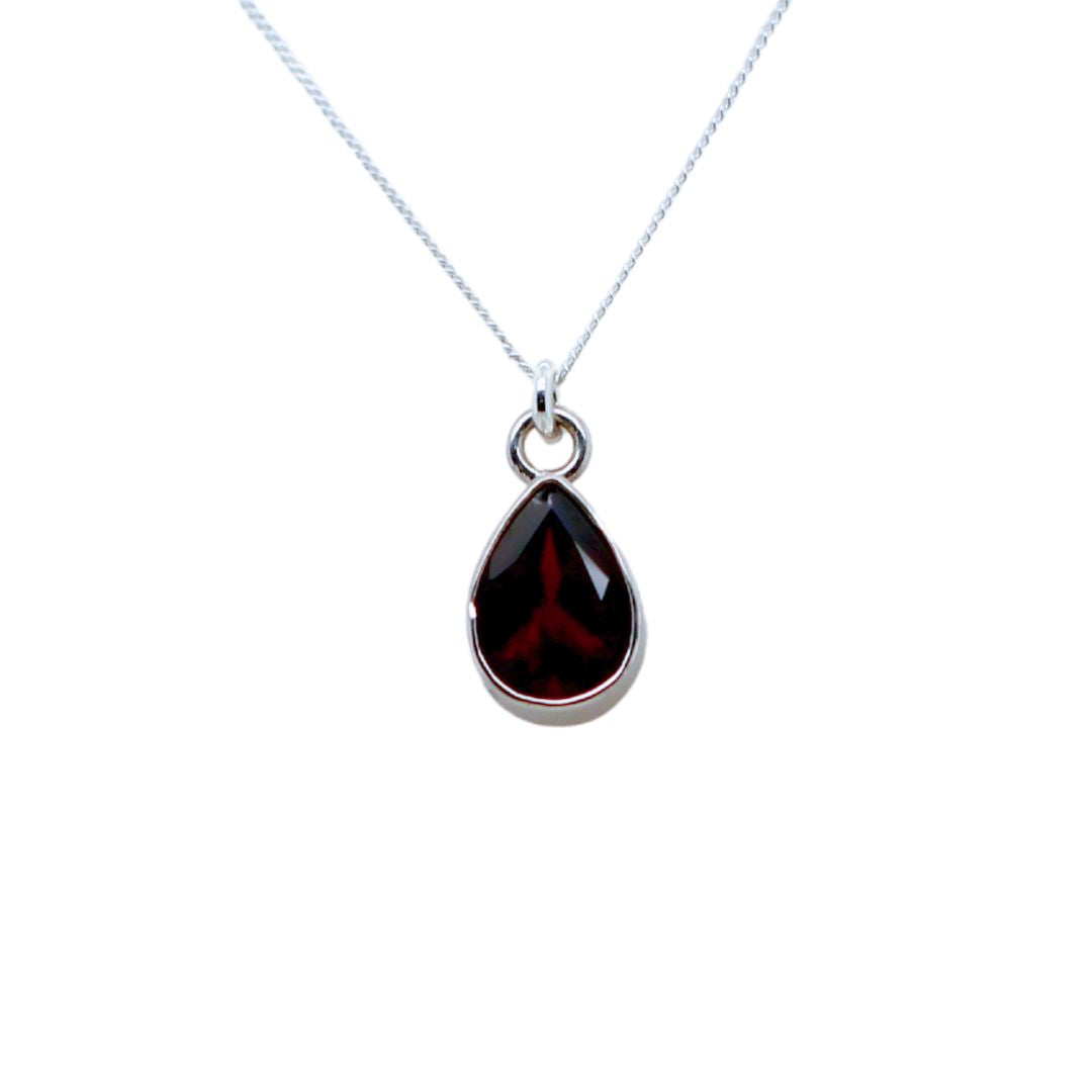 Pear-Shaped Garnet Necklace