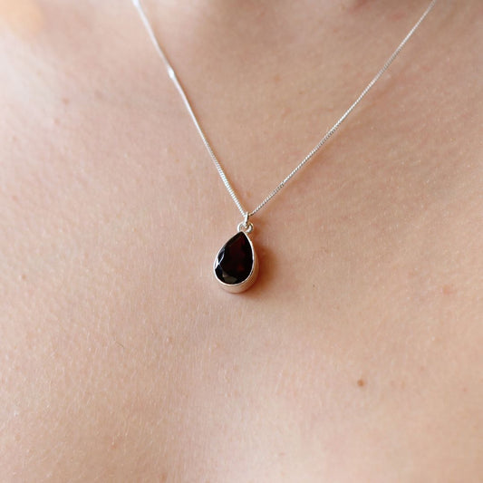 Pear-Shaped Garnet Necklace