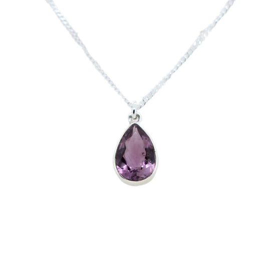 Large Pear Shaped Amethyst Necklace