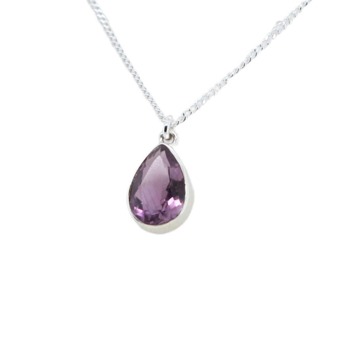 Large Pear Shaped Amethyst Necklace