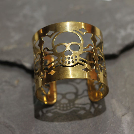 Brass Skull & Bones Cuff