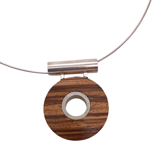 Full Moon Zebrawood necklace