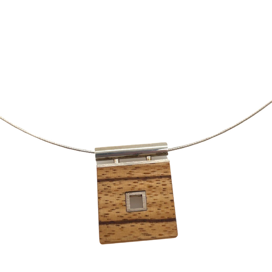 Zebrawood Square Necklace