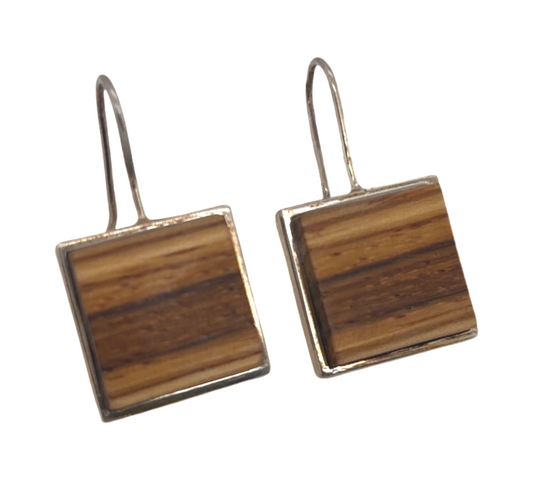 Square Zebrawood Earrings