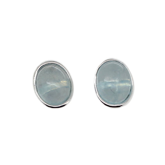 Oval Aquamarine Studs