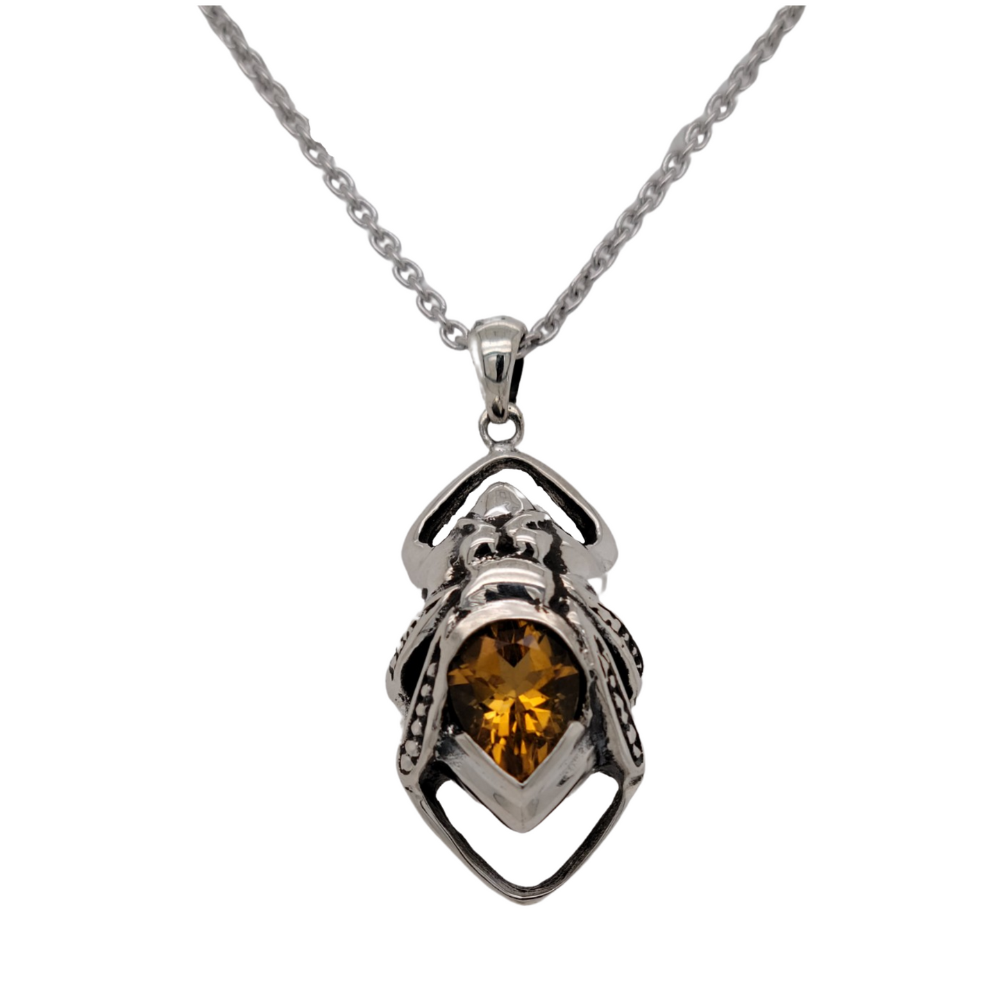 Citrine Beetle Pendant