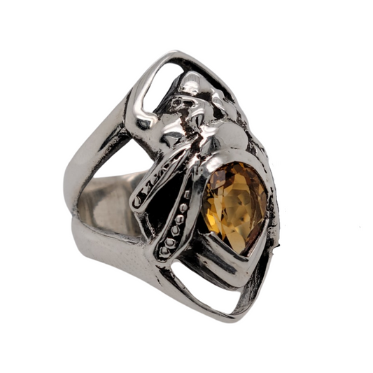 Citrine Beetle Ring