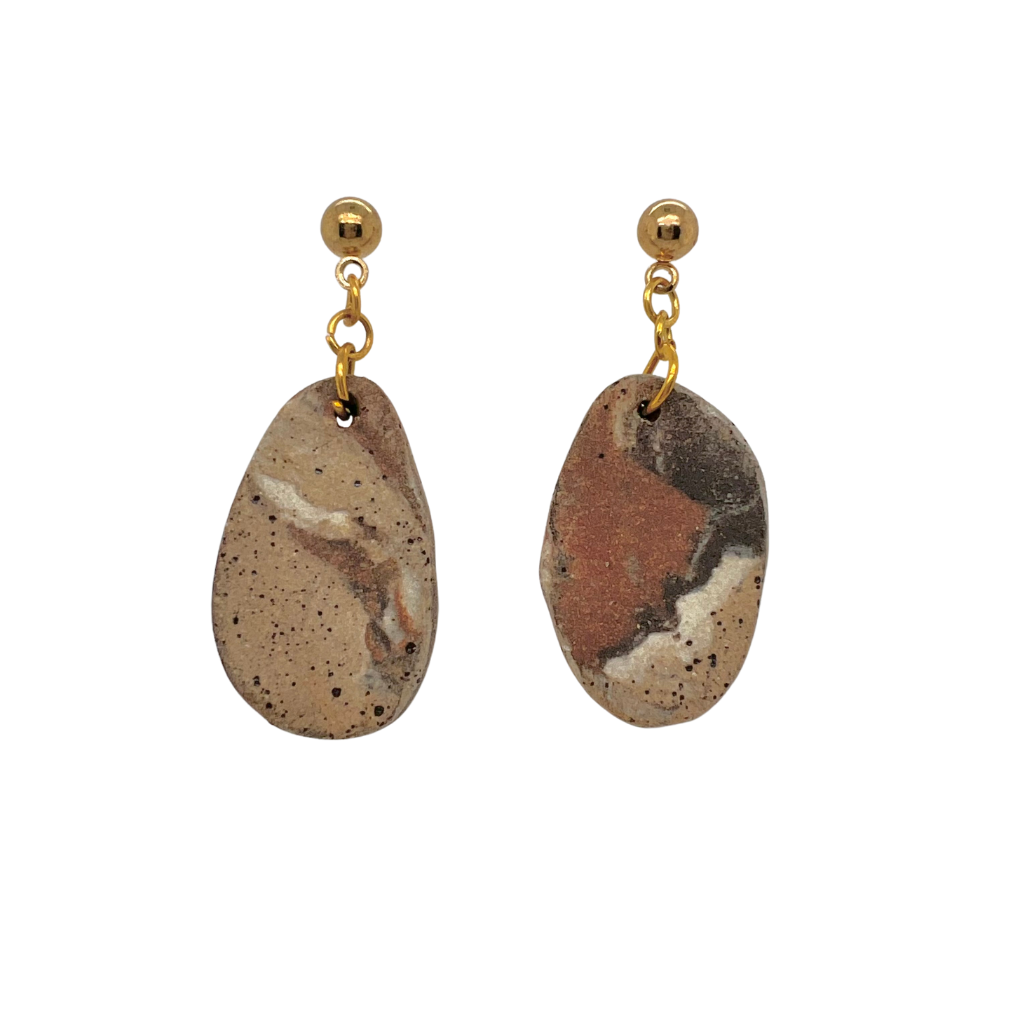 Brown Pebble Earrings