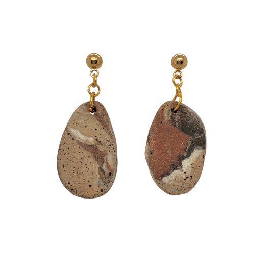 Brown Pebble Earrings