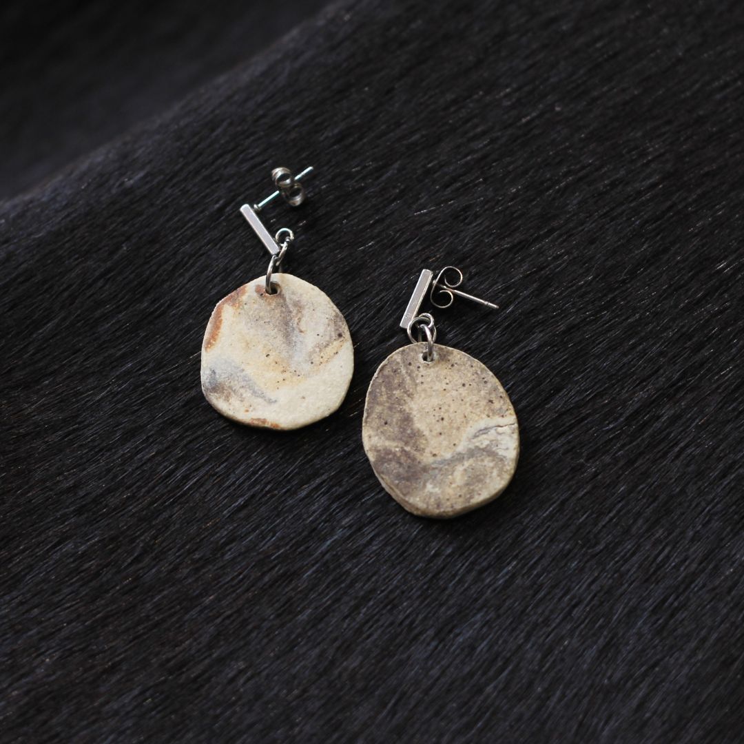 Ceramic Disc Earrings