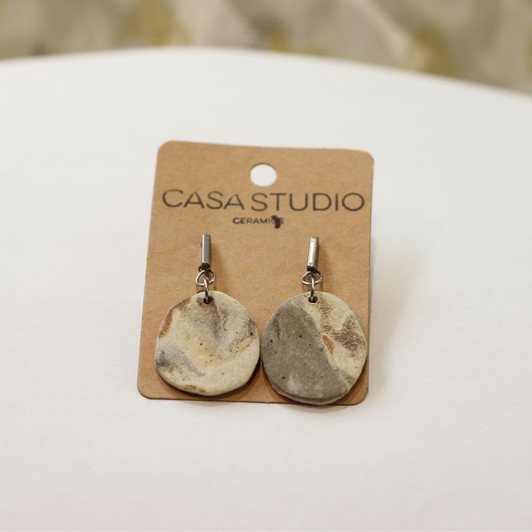 Ceramic Disc Earrings