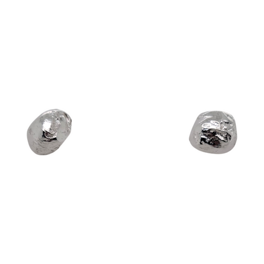 Rough Sterling Silver Ball Earrings