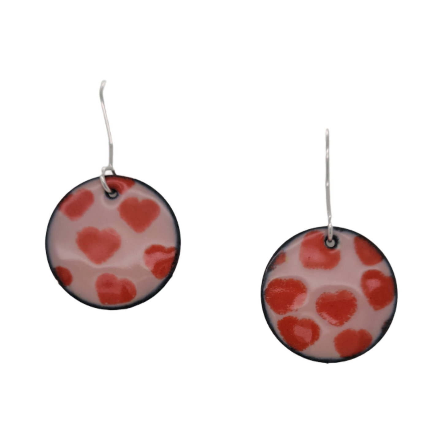 Enamel Heart Earrings