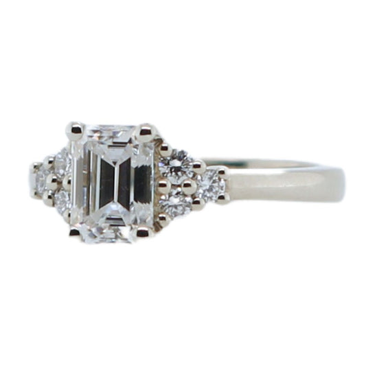 Emerald-Cut Moissanite Engagement Ring