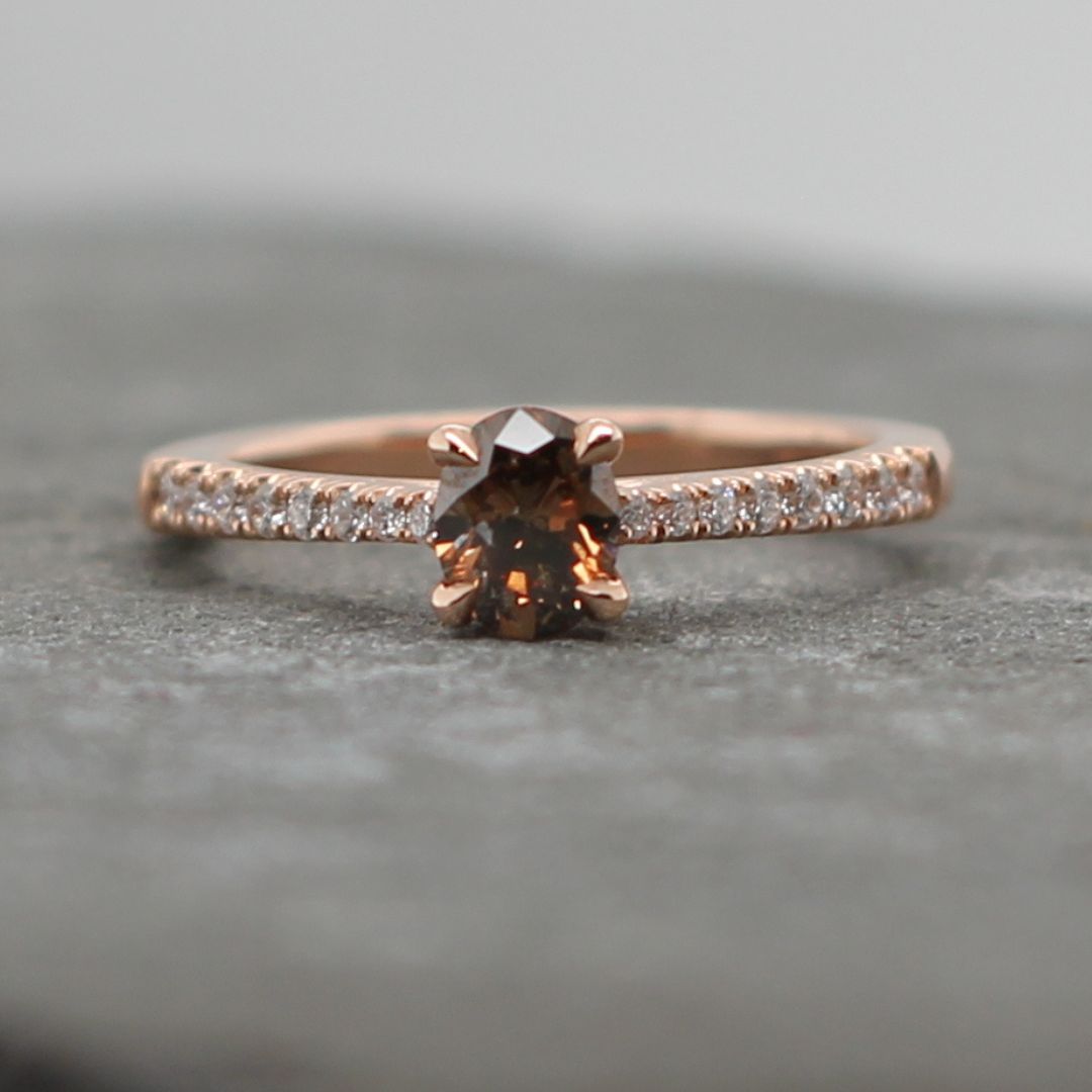 Natural Fancy Brown Diamond Engagement Ring