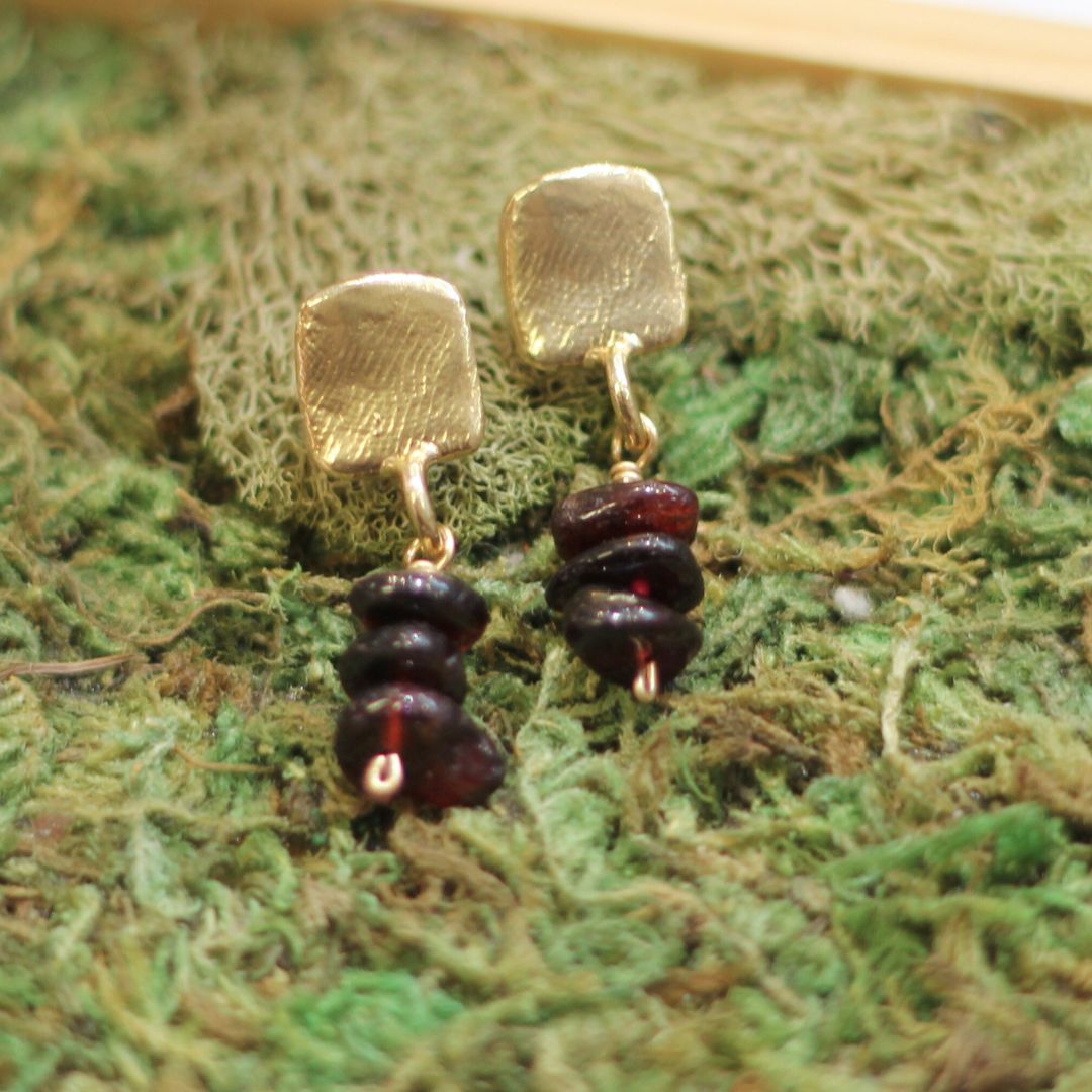 Garnet Drop Earrings