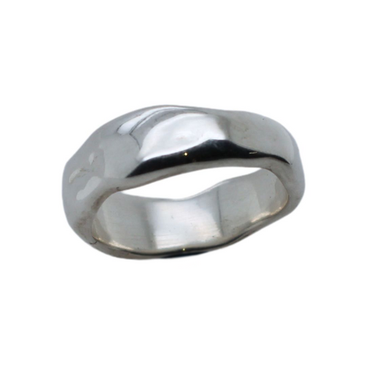 Chunky Silver Melted Stacker Ring