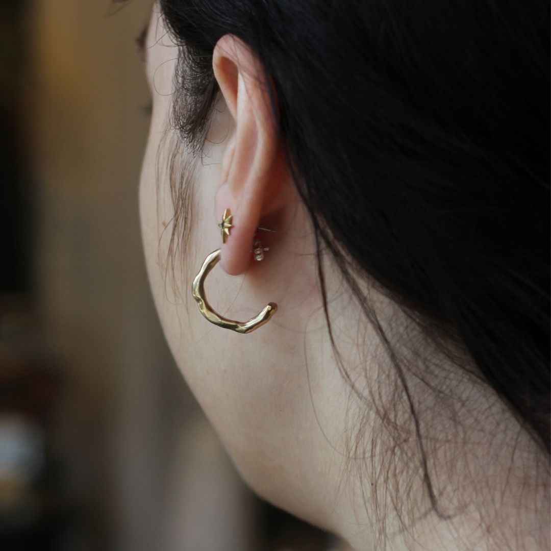 Large Melty Brass Hoops