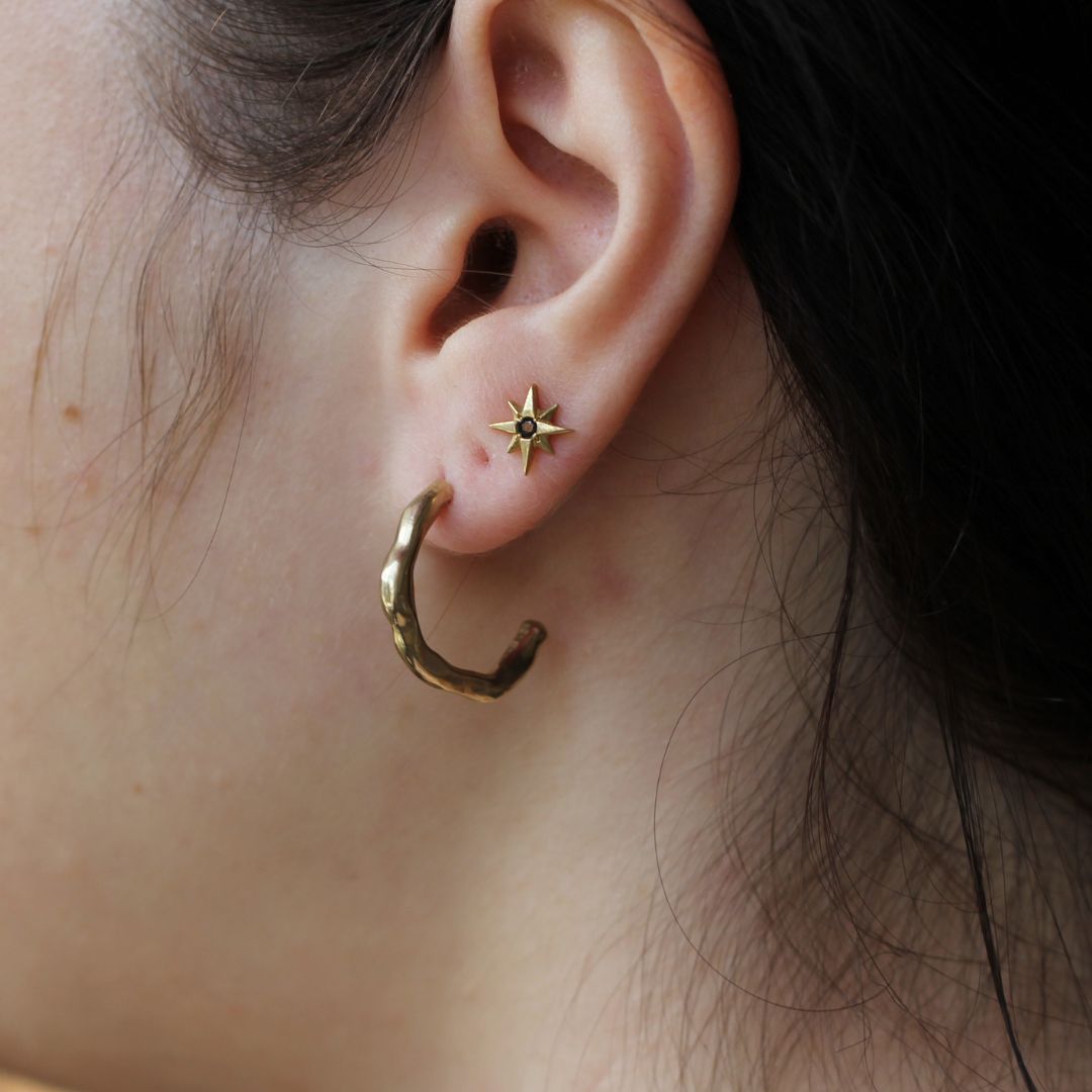 Large Melty Brass Hoops