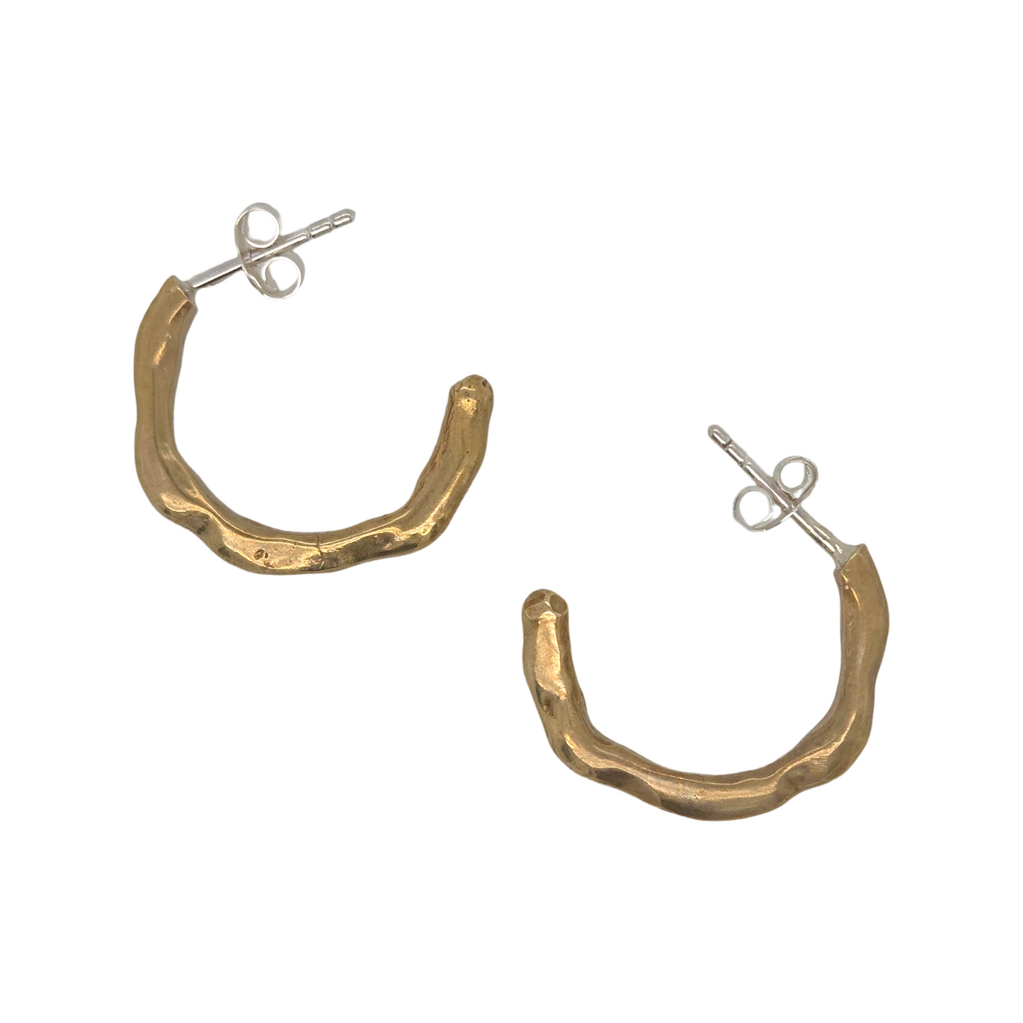 Large Melty Brass Hoops