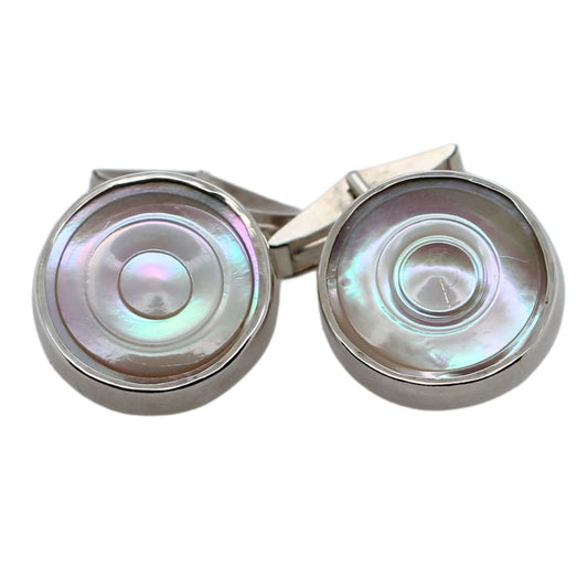 Carved Mother-of-Pearl Button Cufflinks