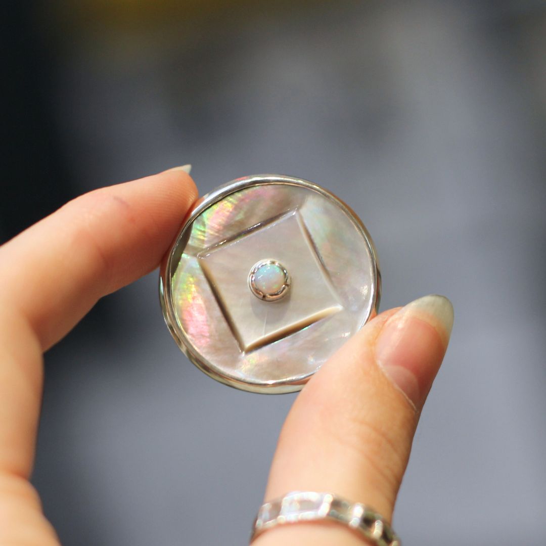 Mother-of-Pearl & Opal Brooch