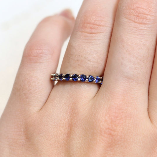 Blue Sapphire Half-Eternity Band