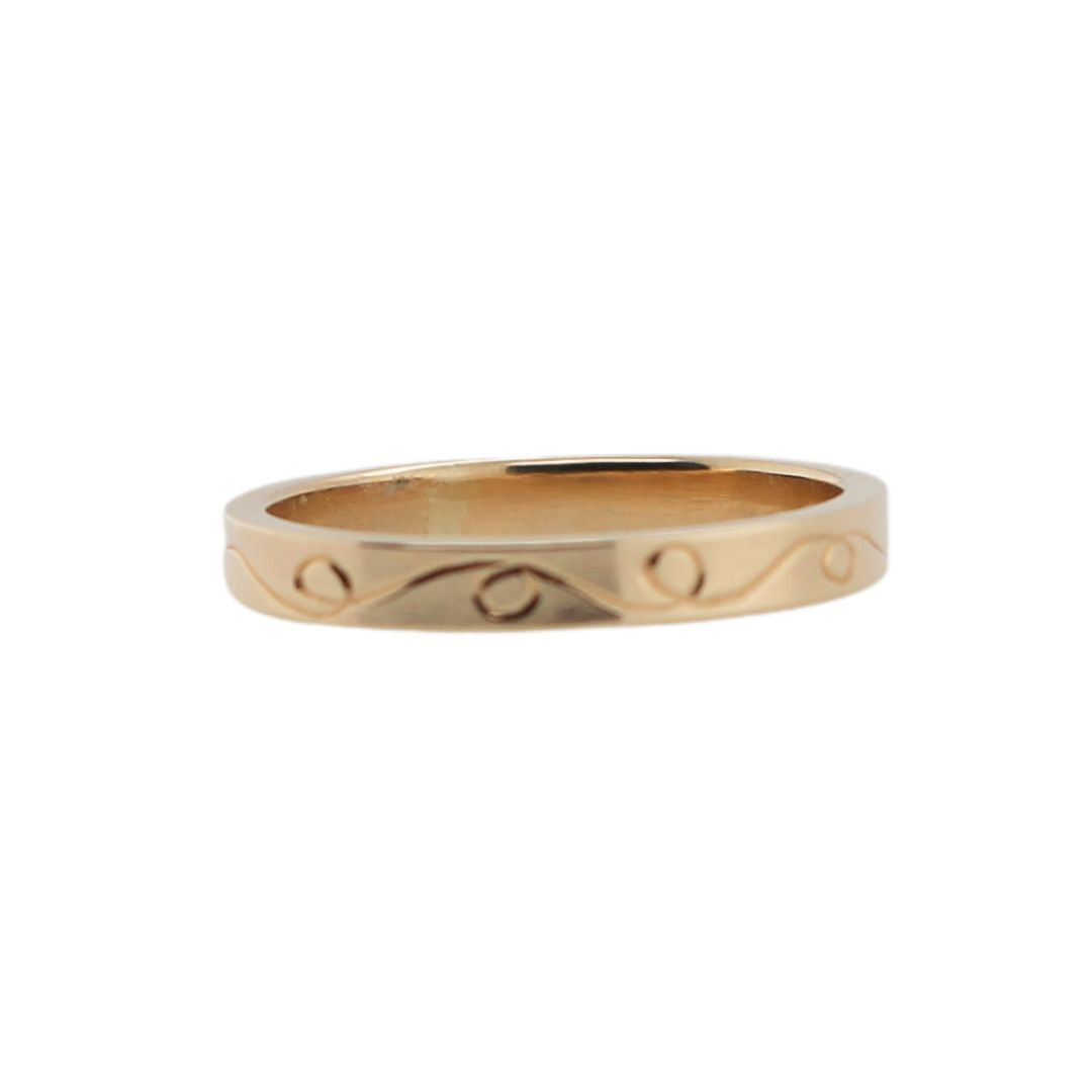 Ribbons - Hand-Engraved Gold Band