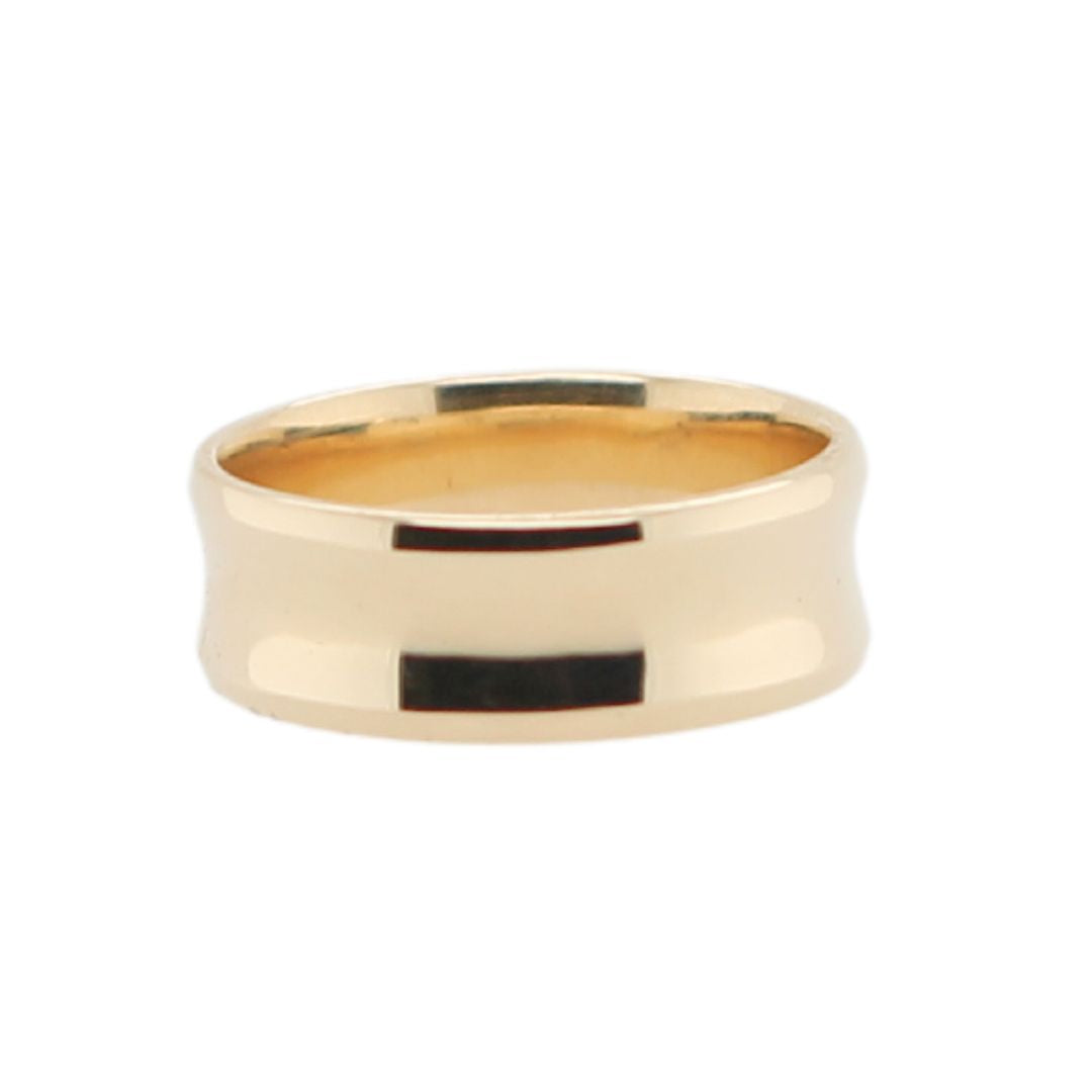 Concave Wide Gold Band