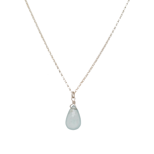 Aquamarine Teardrop Necklace